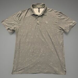 Anderson Ord Short Sleeve Golf Polo Shirt Logo Gray White Splatter Large JBHS